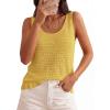 image:imagePRETTYGARDEN Crochet Tops for Women 2026 Spring Sleeveless Sweater Tops Summer Boho Tank Resort Wear Beach Vacation ClothesYellow