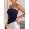 image:imagePRETTYGARDEN Going Out Tube Tops for Women Trendy Summer 2026 Asymmetrical Ruched Strapless Bandeau Shirts Spring ClothesNavy Blue