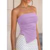image:imagePRETTYGARDEN Going Out Tube Tops for Women Trendy Summer 2026 Asymmetrical Ruched Strapless Bandeau Shirts Spring ClothesPurple