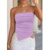 image:imagePRETTYGARDEN Going Out Tube Tops for Women Trendy Summer 2026 Asymmetrical Ruched Strapless Bandeau Shirts Spring ClothesPurple