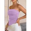 image:imagePRETTYGARDEN Going Out Tube Tops for Women Trendy Summer 2026 Asymmetrical Ruched Strapless Bandeau Shirts Spring ClothesPurple