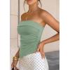 image:imagePRETTYGARDEN Going Out Tube Tops for Women Trendy Summer 2026 Asymmetrical Ruched Strapless Bandeau Shirts Spring ClothesSage Green