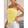 image:imagePRETTYGARDEN Going Out Tube Tops for Women Trendy Summer 2026 Asymmetrical Ruched Strapless Bandeau Shirts Spring ClothesYellow