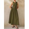 image:imagePRETTYGARDEN Maxi Dresses for Women 2026 Summer Casual Sleeveless Patchwork Flowy Vacation Sundress Knit Long Work Tank DressArmy Green