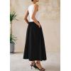 image:imagePRETTYGARDEN Maxi Dresses for Women 2026 Summer Casual Sleeveless Patchwork Flowy Vacation Sundress Knit Long Work Tank DressBlack White