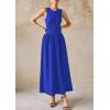 image:imagePRETTYGARDEN Maxi Dresses for Women 2026 Summer Casual Sleeveless Patchwork Flowy Vacation Sundress Knit Long Work Tank DressBlue