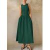 image:imagePRETTYGARDEN Maxi Dresses for Women 2026 Summer Casual Sleeveless Patchwork Flowy Vacation Sundress Knit Long Work Tank DressDark Green