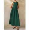 image:imagePRETTYGARDEN Maxi Dresses for Women 2026 Summer Casual Sleeveless Patchwork Flowy Vacation Sundress Knit Long Work Tank DressDark Green