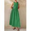 image:imagePRETTYGARDEN Maxi Dresses for Women 2026 Summer Casual Sleeveless Patchwork Flowy Vacation Sundress Knit Long Work Tank DressGreen