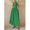 image:imagePRETTYGARDEN Maxi Dresses for Women 2026 Summer Casual Sleeveless Patchwork Flowy Vacation Sundress Knit Long Work Tank DressGreen