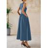 image:imagePRETTYGARDEN Maxi Dresses for Women 2026 Summer Casual Sleeveless Patchwork Flowy Vacation Sundress Knit Long Work Tank DressGrey Blue