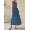 image:imagePRETTYGARDEN Maxi Dresses for Women 2026 Summer Casual Sleeveless Patchwork Flowy Vacation Sundress Knit Long Work Tank DressGrey Blue