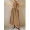 image:imagePRETTYGARDEN Maxi Dresses for Women 2026 Summer Casual Sleeveless Patchwork Flowy Vacation Sundress Knit Long Work Tank DressKhaki