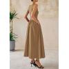 image:imagePRETTYGARDEN Maxi Dresses for Women 2026 Summer Casual Sleeveless Patchwork Flowy Vacation Sundress Knit Long Work Tank DressKhaki