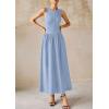 image:imagePRETTYGARDEN Maxi Dresses for Women 2026 Summer Casual Sleeveless Patchwork Flowy Vacation Sundress Knit Long Work Tank DressLight Blue