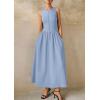 image:imagePRETTYGARDEN Maxi Dresses for Women 2026 Summer Casual Sleeveless Patchwork Flowy Vacation Sundress Knit Long Work Tank DressLight Blue