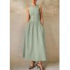 image:imagePRETTYGARDEN Maxi Dresses for Women 2026 Summer Casual Sleeveless Patchwork Flowy Vacation Sundress Knit Long Work Tank DressLight Green