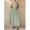 image:imagePRETTYGARDEN Maxi Dresses for Women 2026 Summer Casual Sleeveless Patchwork Flowy Vacation Sundress Knit Long Work Tank DressLight Green