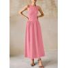 image:imagePRETTYGARDEN Maxi Dresses for Women 2026 Summer Casual Sleeveless Patchwork Flowy Vacation Sundress Knit Long Work Tank DressPink