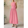 image:imagePRETTYGARDEN Maxi Dresses for Women 2026 Summer Casual Sleeveless Patchwork Flowy Vacation Sundress Knit Long Work Tank DressPink
