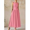 image:imagePRETTYGARDEN Maxi Dresses for Women 2026 Summer Casual Sleeveless Patchwork Flowy Vacation Sundress Knit Long Work Tank DressPink