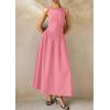 image:imagePRETTYGARDEN Maxi Dresses for Women 2026 Summer Casual Sleeveless Patchwork Flowy Vacation Sundress Knit Long Work Tank DressPink