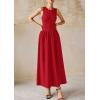 image:imagePRETTYGARDEN Maxi Dresses for Women 2026 Summer Casual Sleeveless Patchwork Flowy Vacation Sundress Knit Long Work Tank DressRed