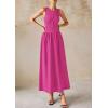 image:imagePRETTYGARDEN Maxi Dresses for Women 2026 Summer Casual Sleeveless Patchwork Flowy Vacation Sundress Knit Long Work Tank DressRose Red