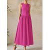 image:imagePRETTYGARDEN Maxi Dresses for Women 2026 Summer Casual Sleeveless Patchwork Flowy Vacation Sundress Knit Long Work Tank DressRose Red