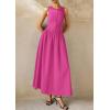 image:imagePRETTYGARDEN Maxi Dresses for Women 2026 Summer Casual Sleeveless Patchwork Flowy Vacation Sundress Knit Long Work Tank DressRose Red