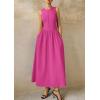image:imagePRETTYGARDEN Maxi Dresses for Women 2026 Summer Casual Sleeveless Patchwork Flowy Vacation Sundress Knit Long Work Tank DressRose Red