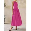image:imagePRETTYGARDEN Maxi Dresses for Women 2026 Summer Casual Sleeveless Patchwork Flowy Vacation Sundress Knit Long Work Tank DressRose Red