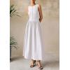 image:imagePRETTYGARDEN Maxi Dresses for Women 2026 Summer Casual Sleeveless Patchwork Flowy Vacation Sundress Knit Long Work Tank DressWhite