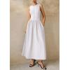 image:imagePRETTYGARDEN Maxi Dresses for Women 2026 Summer Casual Sleeveless Patchwork Flowy Vacation Sundress Knit Long Work Tank DressWhite