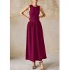 image:imagePRETTYGARDEN Maxi Dresses for Women 2026 Summer Casual Sleeveless Patchwork Flowy Vacation Sundress Knit Long Work Tank DressWine Red