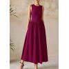 image:imagePRETTYGARDEN Maxi Dresses for Women 2026 Summer Casual Sleeveless Patchwork Flowy Vacation Sundress Knit Long Work Tank DressWine Red