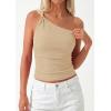 image:imagePRETTYGARDEN One Shoulder Going Out Tops for Women Trendy 2026 Summer Y2K Clothes Sleeveless Fitted Spring Fashion ShirtsApricot