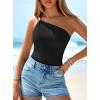image:imagePRETTYGARDEN One Shoulder Going Out Tops for Women Trendy 2026 Summer Y2K Clothes Sleeveless Fitted Spring Fashion ShirtsBlack