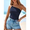 image:imagePRETTYGARDEN One Shoulder Going Out Tops for Women Trendy 2026 Summer Y2K Clothes Sleeveless Fitted Spring Fashion ShirtsNavy Blue