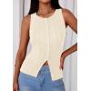 image:imagePRETTYGARDEN Sleeveless Button Down Shirts for Women Summer 2026 Going Out Ribbed Knit Tank Tops Y2K Clothes Trendy Vest TopsApricot
