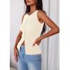 image:imagePRETTYGARDEN Sleeveless Button Down Shirts for Women Summer 2026 Going Out Ribbed Knit Tank Tops Y2K Clothes Trendy Vest TopsApricot