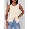 image:imagePRETTYGARDEN Sleeveless Button Down Shirts for Women Summer 2026 Going Out Ribbed Knit Tank Tops Y2K Clothes Trendy Vest TopsApricot