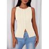 image:imagePRETTYGARDEN Sleeveless Button Down Shirts for Women Summer 2026 Going Out Ribbed Knit Tank Tops Y2K Clothes Trendy Vest TopsApricot