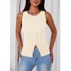 image:imagePRETTYGARDEN Sleeveless Button Down Shirts for Women Summer 2026 Going Out Ribbed Knit Tank Tops Y2K Clothes Trendy Vest TopsApricot