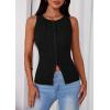 image:imagePRETTYGARDEN Sleeveless Button Down Shirts for Women Summer 2026 Going Out Ribbed Knit Tank Tops Y2K Clothes Trendy Vest TopsBlack