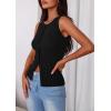 image:imagePRETTYGARDEN Sleeveless Button Down Shirts for Women Summer 2026 Going Out Ribbed Knit Tank Tops Y2K Clothes Trendy Vest TopsBlack