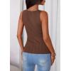 image:imagePRETTYGARDEN Sleeveless Button Down Shirts for Women Summer 2026 Going Out Ribbed Knit Tank Tops Y2K Clothes Trendy Vest TopsBrown