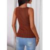 image:imagePRETTYGARDEN Sleeveless Button Down Shirts for Women Summer 2026 Going Out Ribbed Knit Tank Tops Y2K Clothes Trendy Vest TopsCaramel