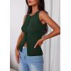 image:imagePRETTYGARDEN Sleeveless Button Down Shirts for Women Summer 2026 Going Out Ribbed Knit Tank Tops Y2K Clothes Trendy Vest TopsDark Green