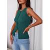 image:imagePRETTYGARDEN Sleeveless Button Down Shirts for Women Summer 2026 Going Out Ribbed Knit Tank Tops Y2K Clothes Trendy Vest TopsMalachite Green
